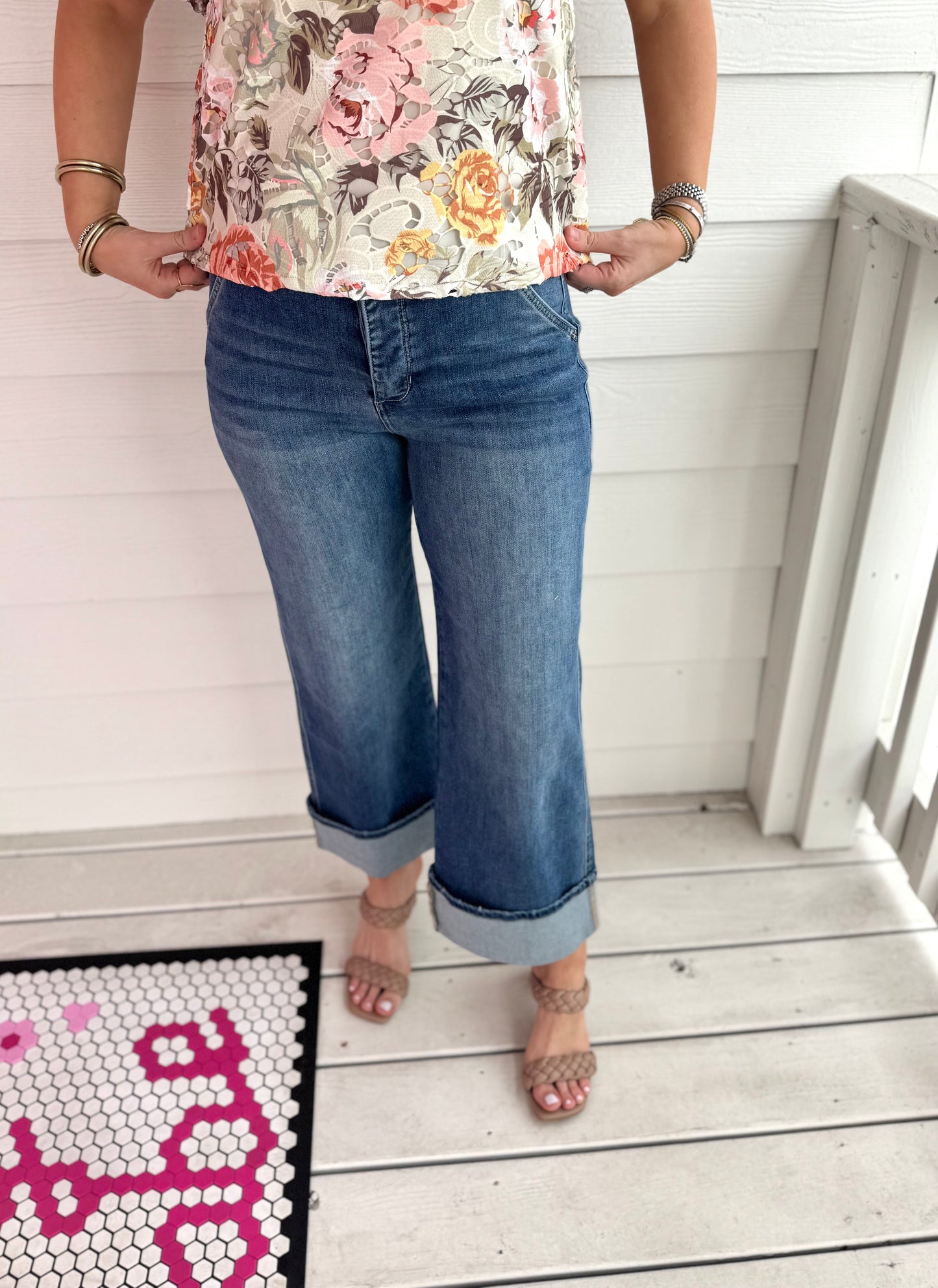 Mica Wide Leg Deep Denim