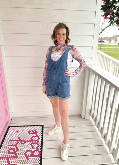 Purple Floral Lace Layering Top