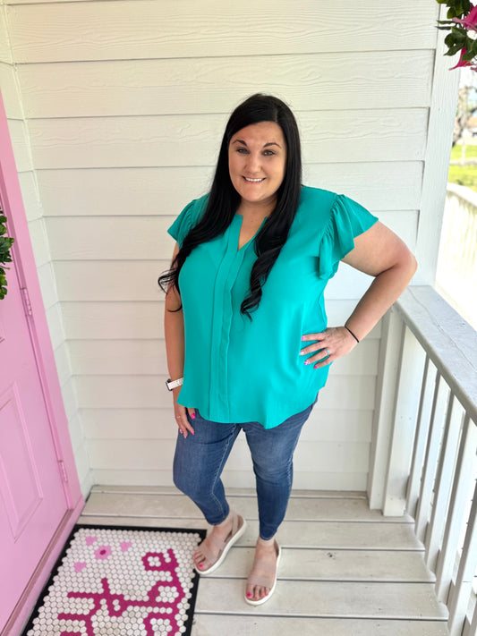 Rebecca Split Neck Top