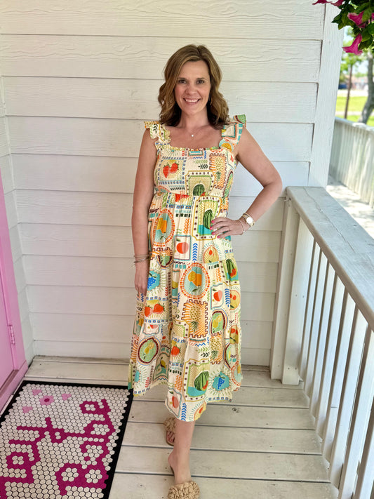 Fruity Smocked Dress