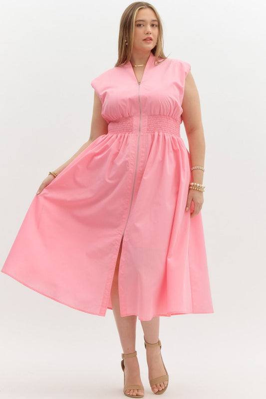 Baby Pink Zipper Dress