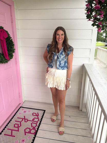 Flirty Tiered Shorts -  Ivory