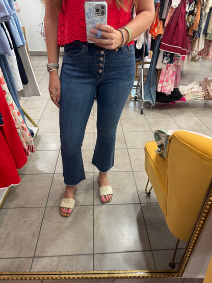 Mica Crop Flare w/Button Fly
