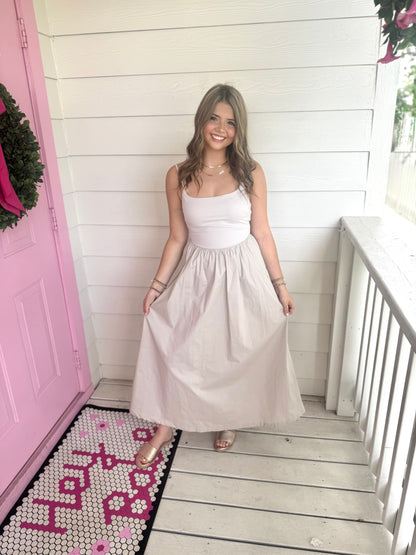 Contrast Stone Maxi Dress