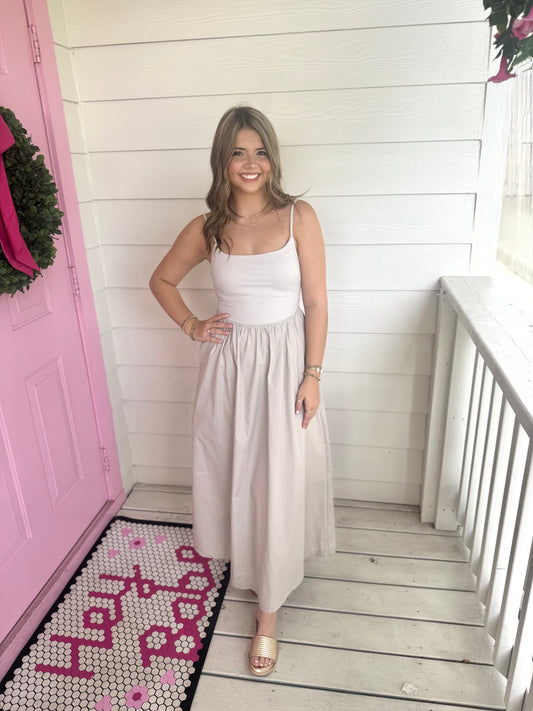 Contrast Stone Maxi Dress