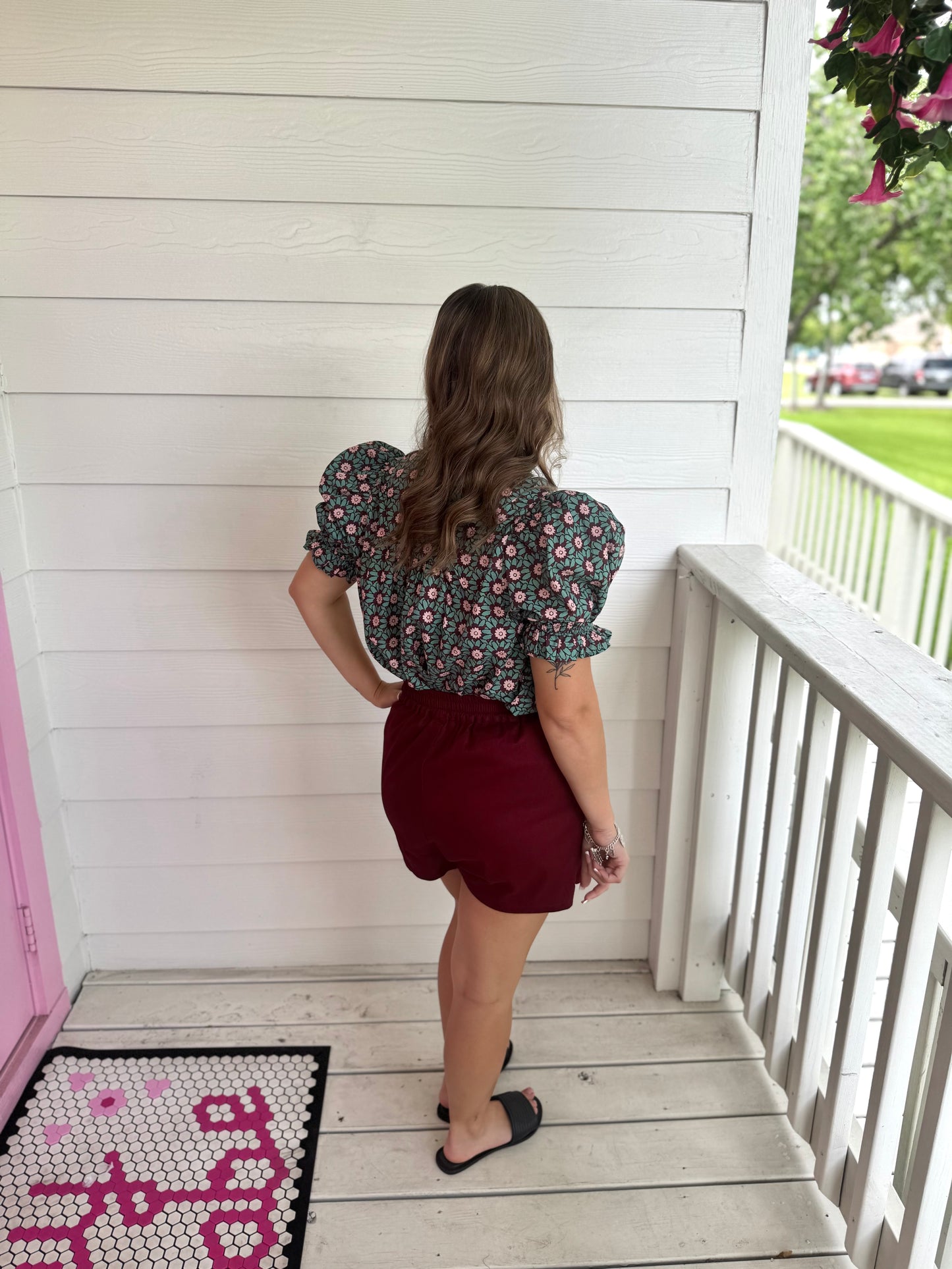 Wine Braided Skort