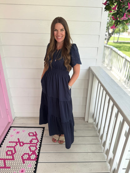 Navy Baby Midi Dress