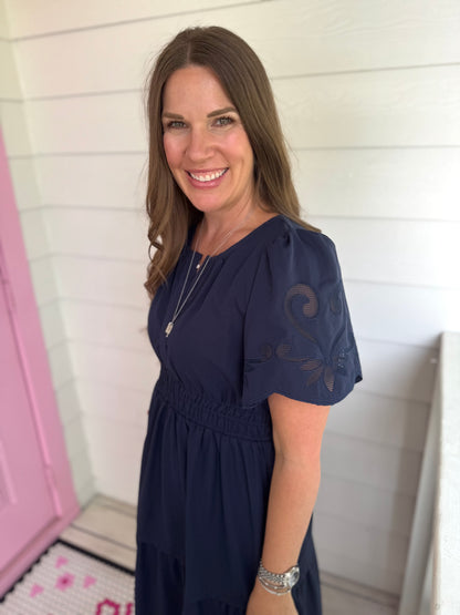 Navy Baby Midi Dress